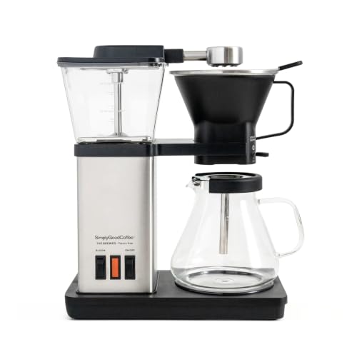 8 Cup Plastic Free Automatic Drip Pour Over Coffee Maker in Stainless Steel