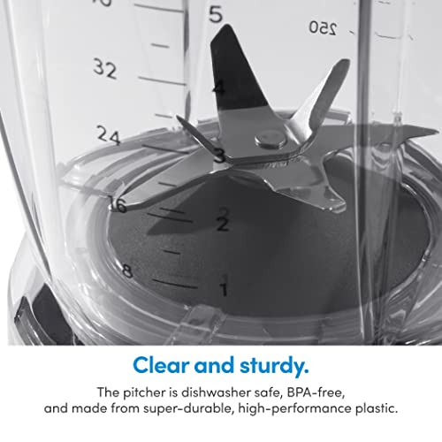 1200 Watt Food Blender Combo with Dishwasher Safe Plastic Pitcher