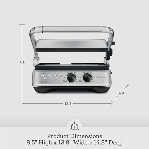 Brushed Stainless Steel Sear and Press Grill