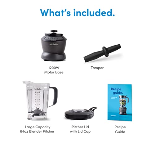 1200 Watt Food Blender Combo with Dishwasher Safe Plastic Pitcher