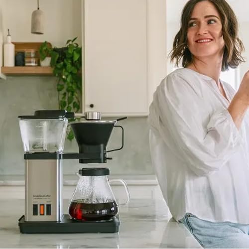 8 Cup Plastic Free Automatic Drip Pour Over Coffee Maker in Stainless Steel
