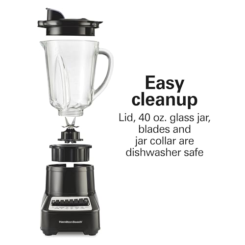 40 Oz Glass Jar Blender with 14 Functions for Blending and Pureeing