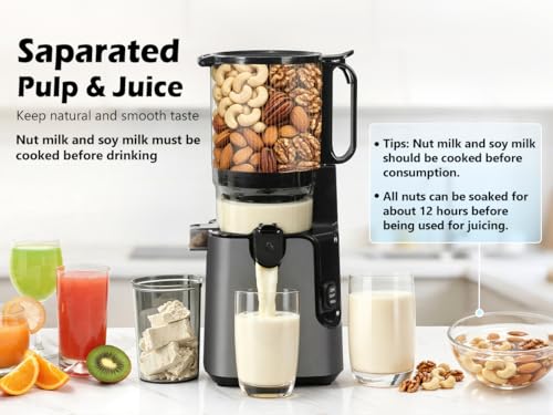 400W Two in One Cold Press Juicer with 5.8 Inch Chute for Nut Milk