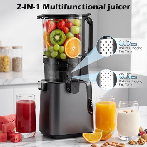 400W Two in One Cold Press Juicer with 5.8 Inch Chute for Nut Milk