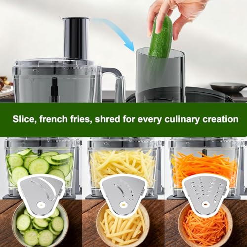 600W Food Processor for Slicing Shredding Chopping Kneading and Ice Crushing
