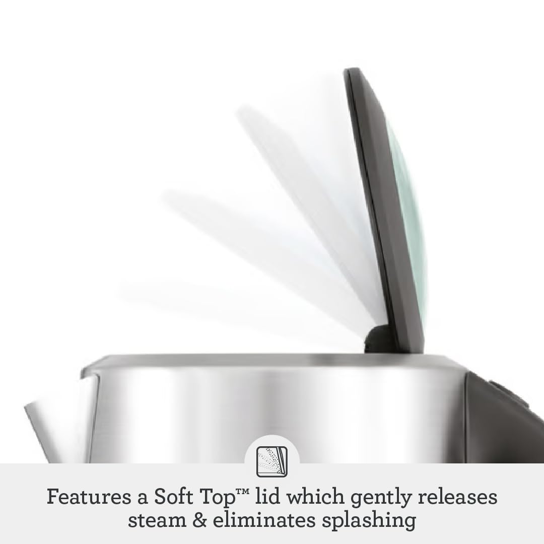 Stainless Steel Electric Water Kettle with Soft Open Lid