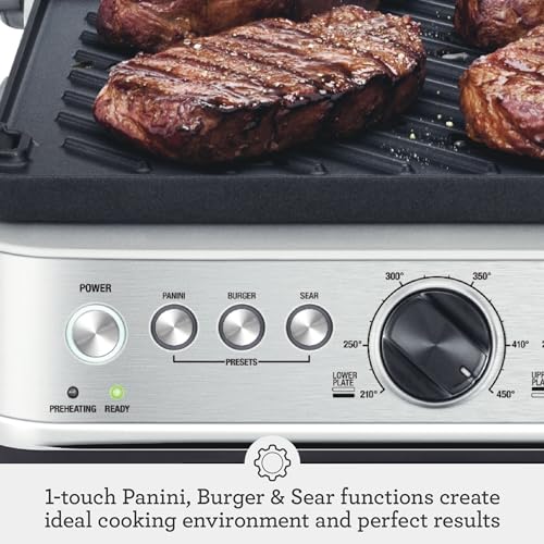 Brushed Stainless Steel Sear and Press Grill