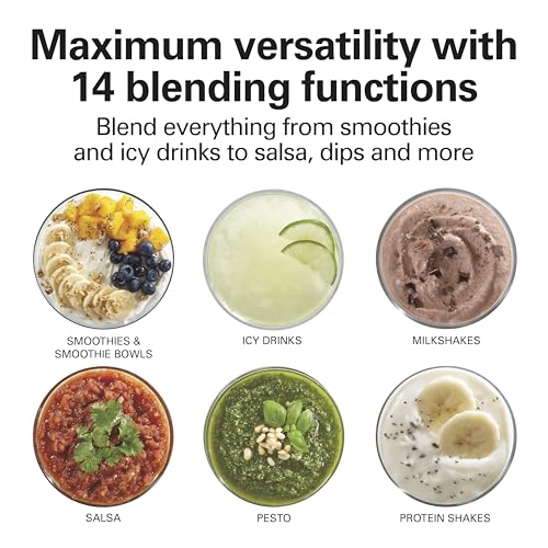 40 Oz Glass Jar Blender with 14 Functions for Blending and Pureeing