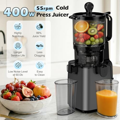 400W Two in One Cold Press Juicer with 5.8 Inch Chute for Nut Milk