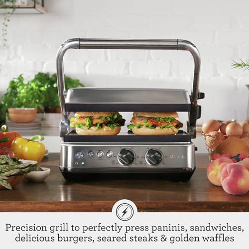 Brushed Stainless Steel Sear and Press Grill