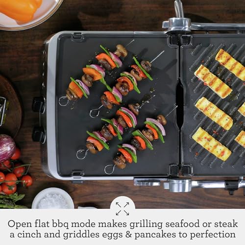 Brushed Stainless Steel Sear and Press Grill
