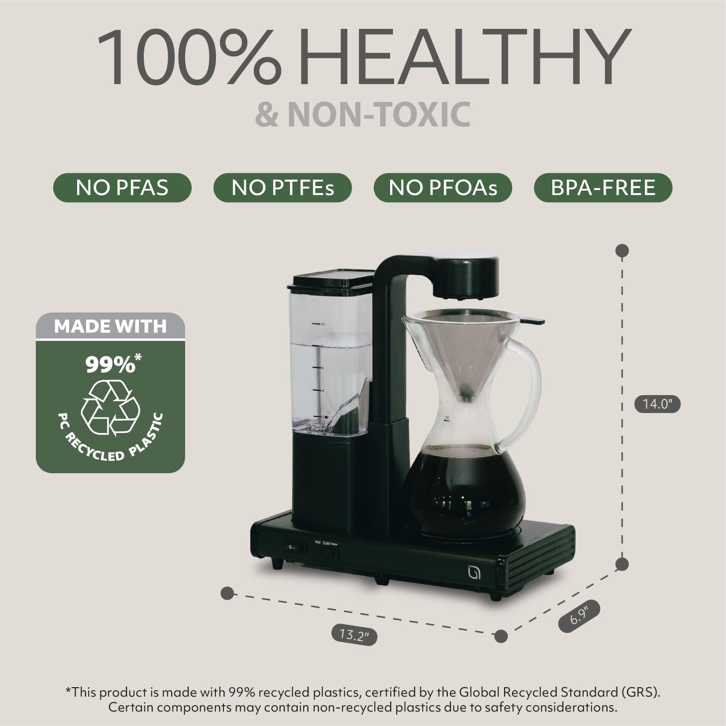 10 Cup Automatic Drip Coffee Maker with Glass Carafe and Auto Shut Off