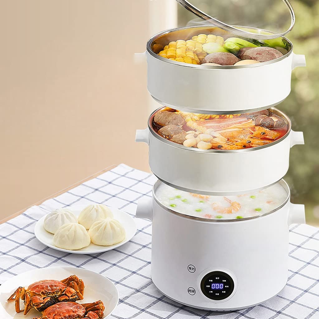 220V Multifunction Three Layer Electric Hot Pot and Rice Cooker
