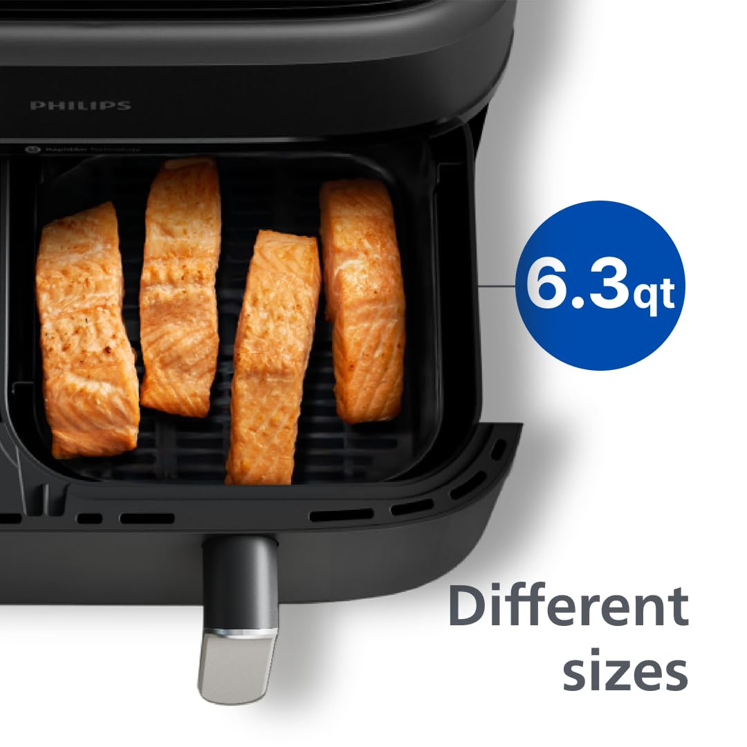 Nine and a Half Quart Dual Basket Air Fryer with Eight Cooking Functions