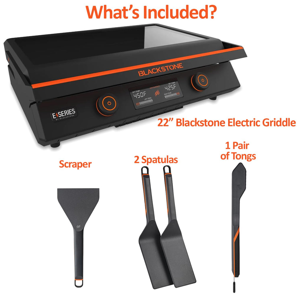 22 Inch Nonstick Electric Tabletop Griddle with Lid and Accessories