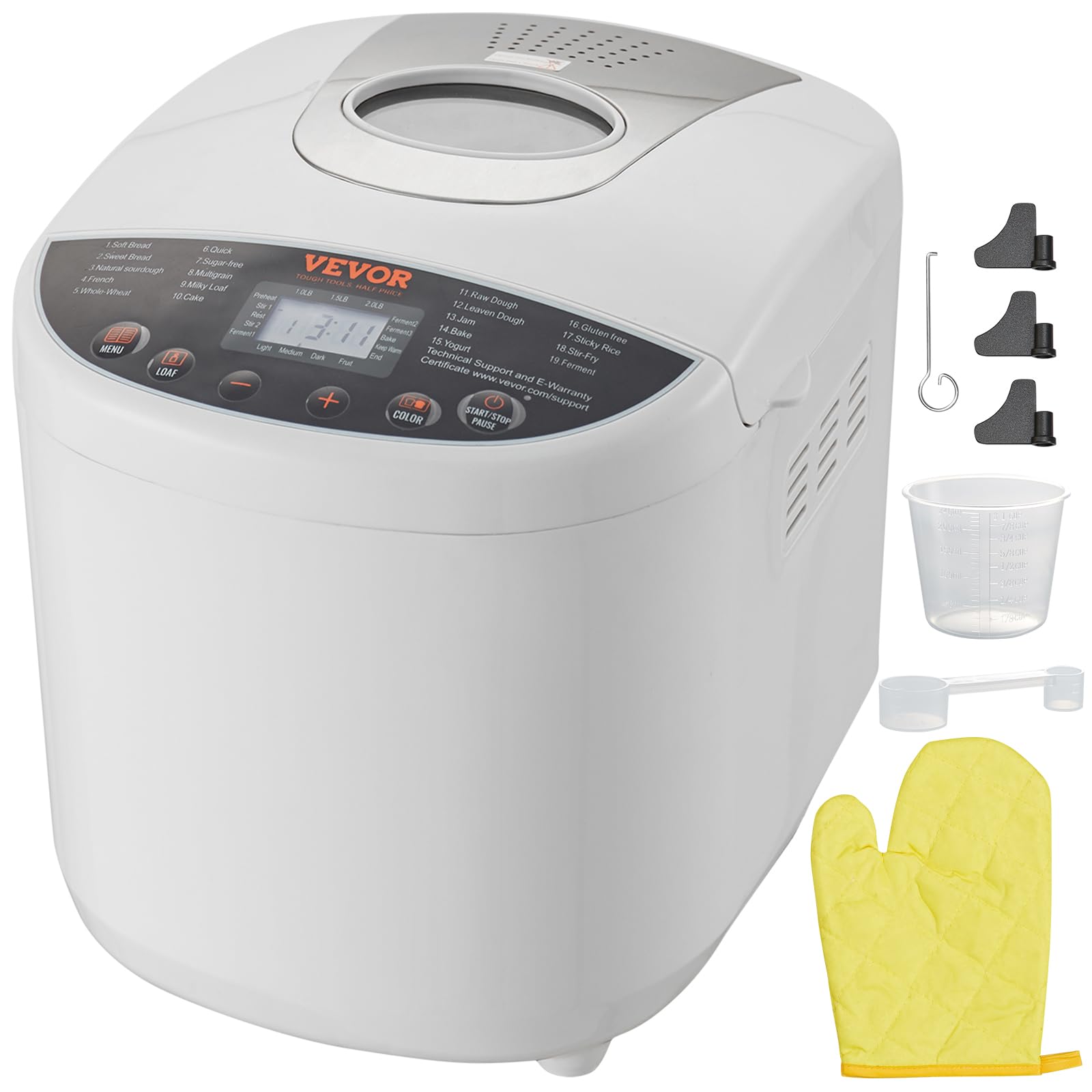 15 Function Bread Maker with Ceramic Pot and Delay Timer