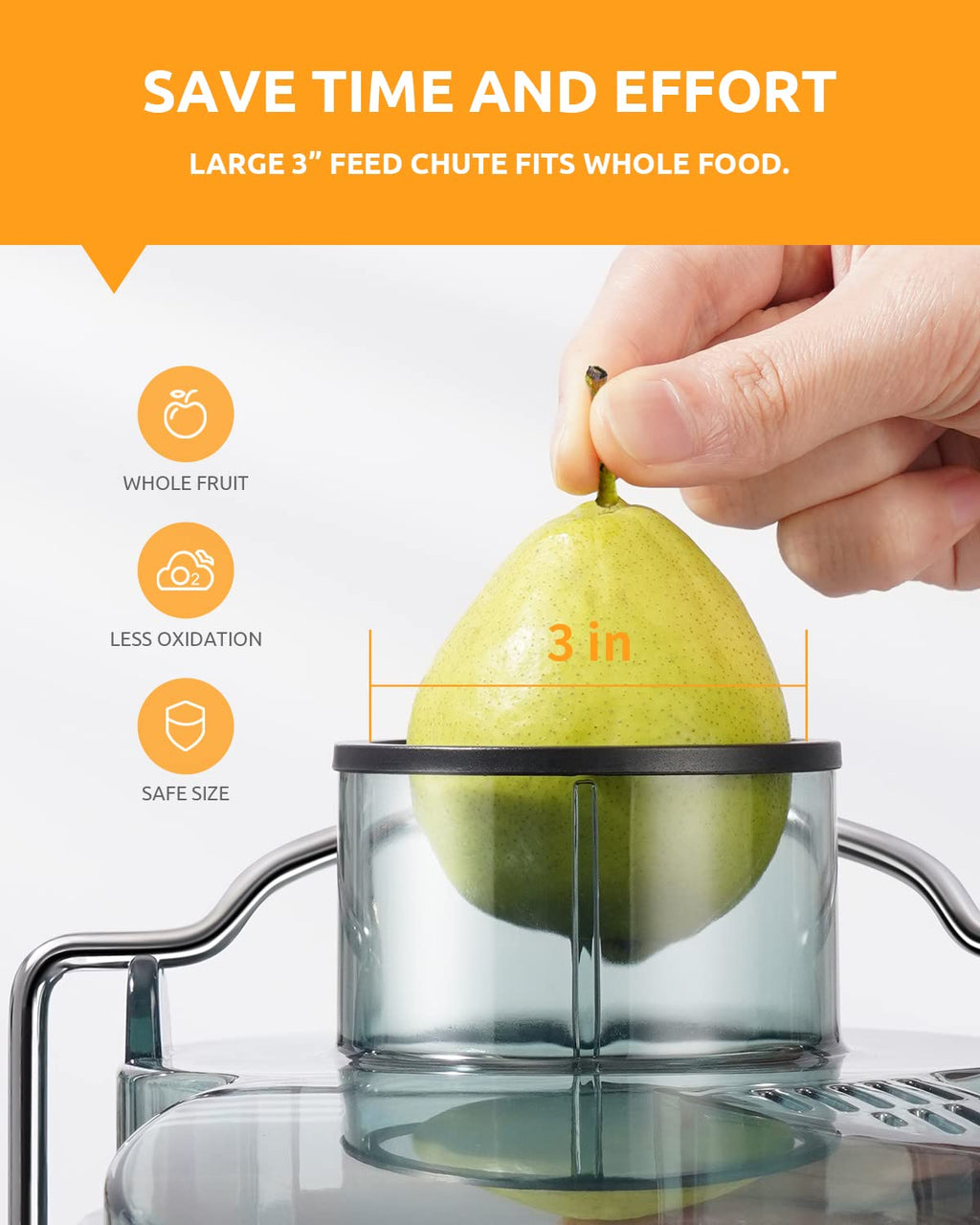800W Dual Speed Centrifugal Juicer with 3 Inch Chute and Anti Drip