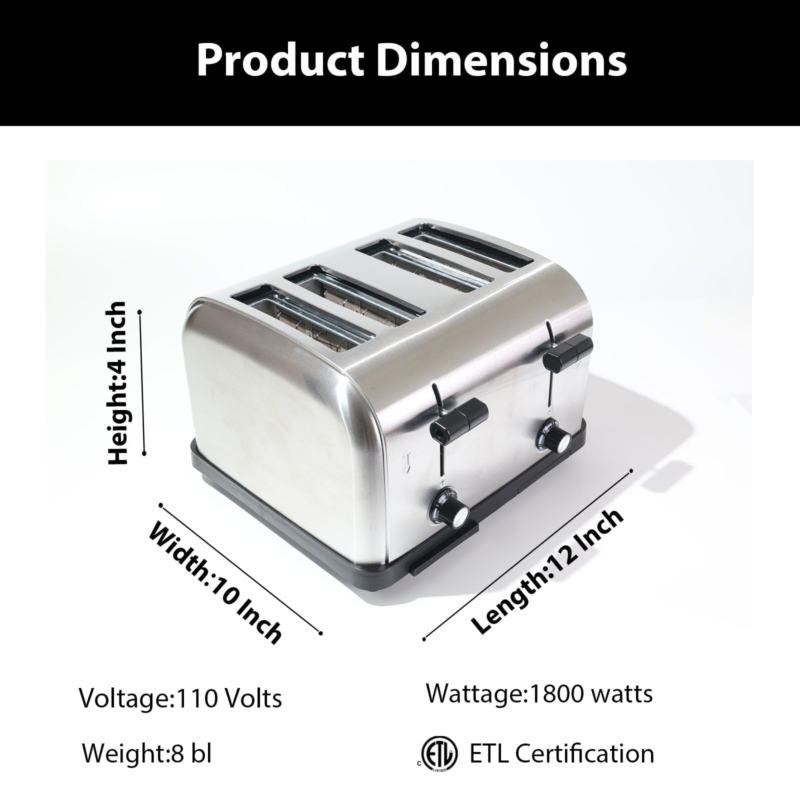 Commercial Grade 4 Slice Toaster