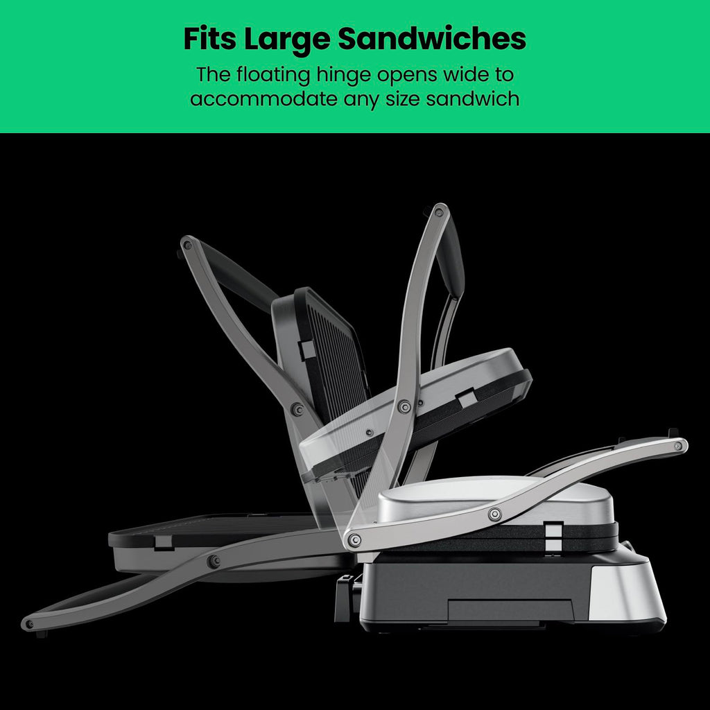 4 Slice Panini Press and Contact Grill with 180 Degree Opening