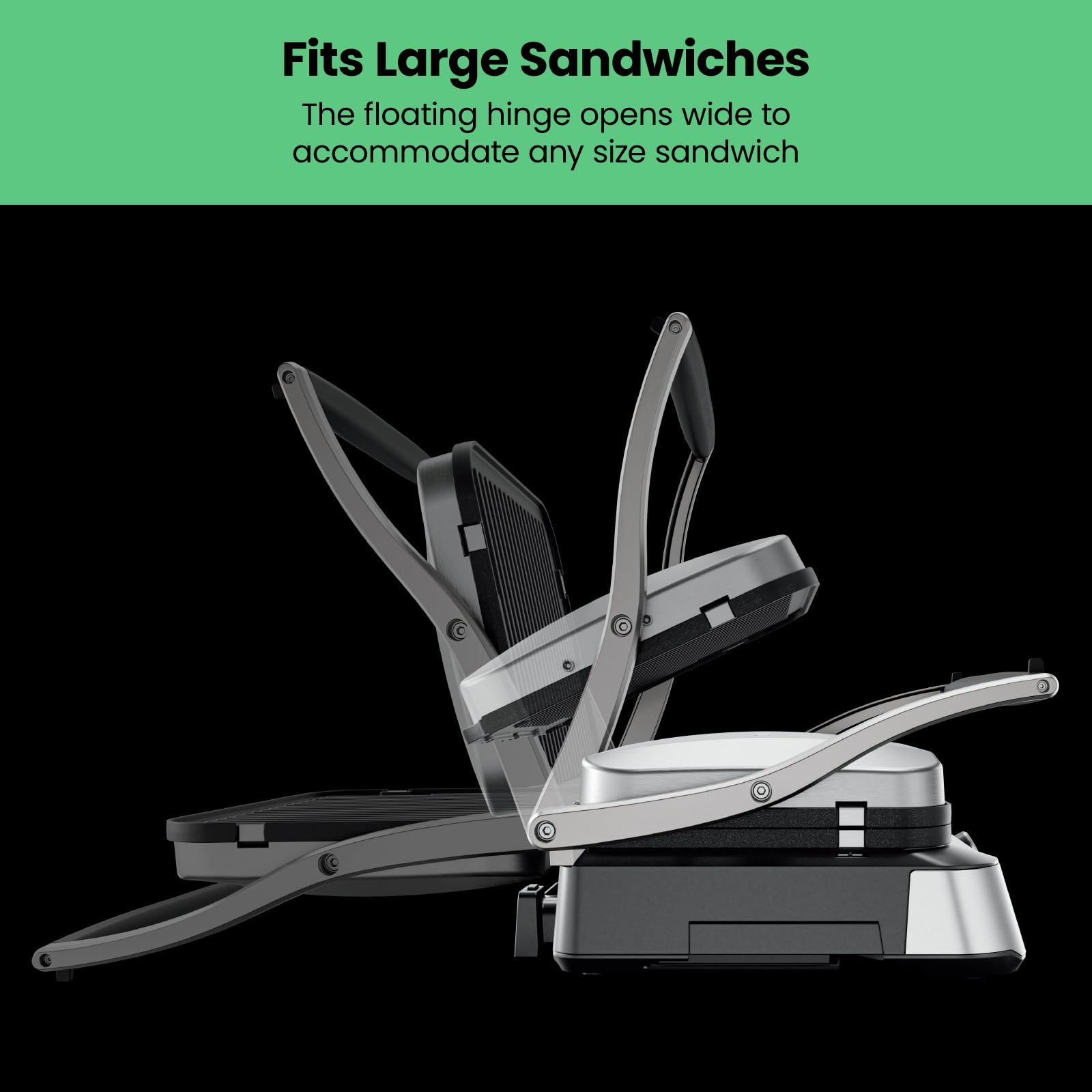 4 Slice Panini Press and Contact Grill with 180 Degree Opening