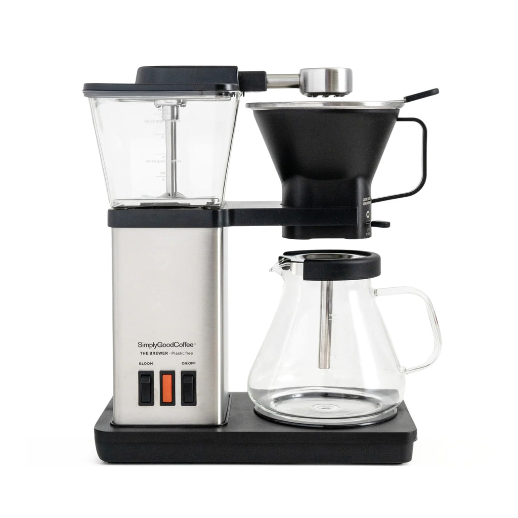 8 Cup Plastic Free Automatic Drip Pour Over Coffee Maker in Stainless Steel