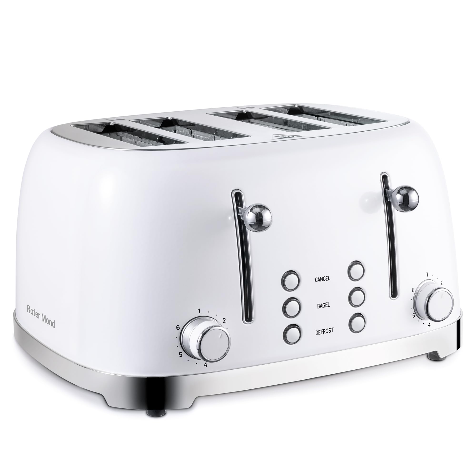 4 Slice Retro Stainless Steel Toaster with Extra Wide Slots