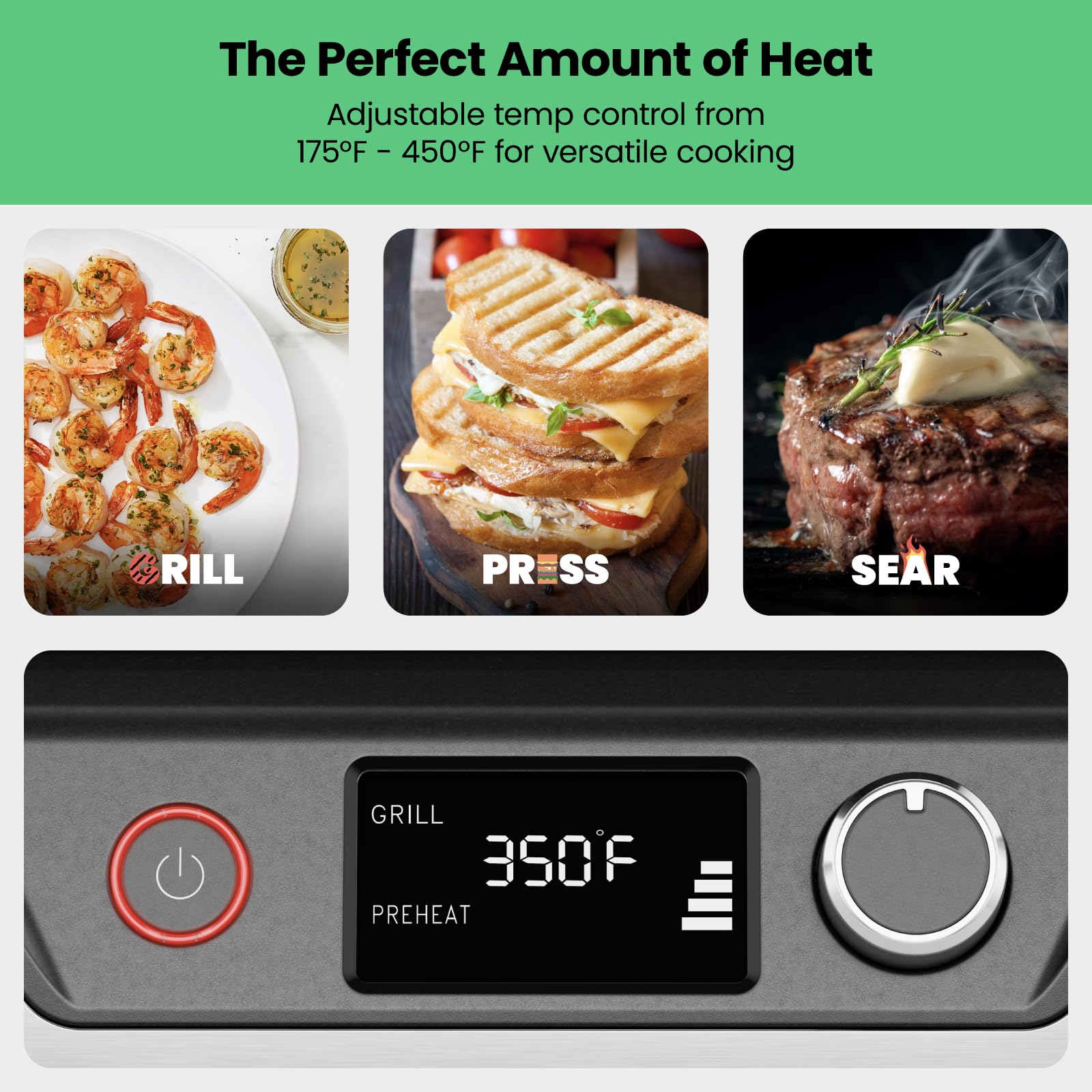 4 Slice Panini Press and Contact Grill with 180 Degree Opening