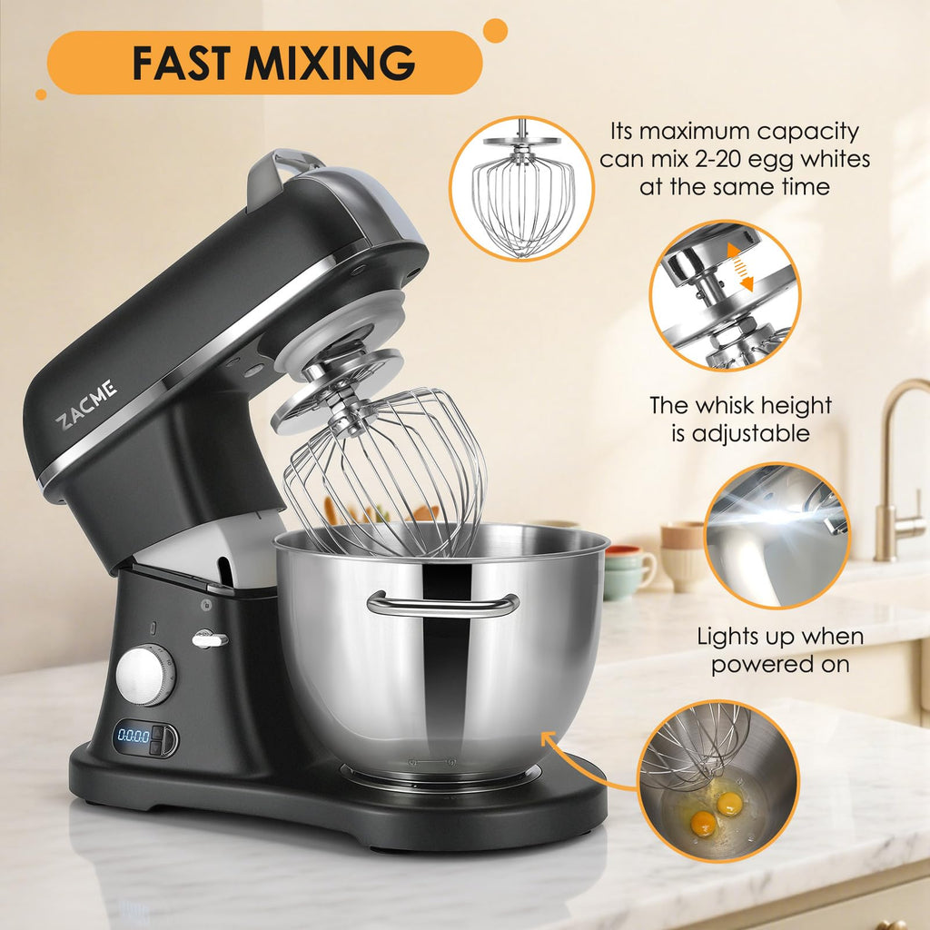 8.4 Quart 800W Commercial Stand Mixer with NSF Certified Metal Body