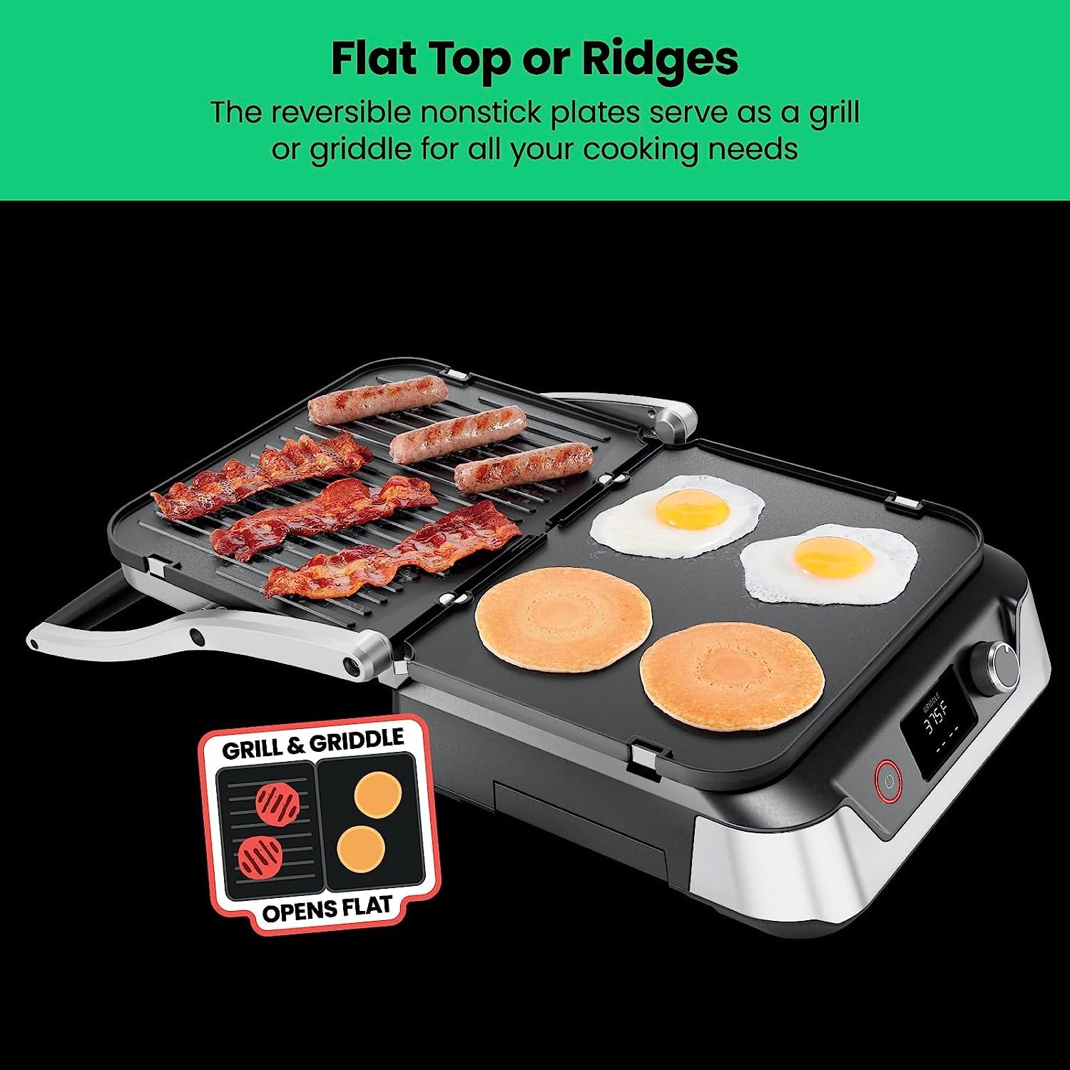 4 Slice Panini Press and Contact Grill with 180 Degree Opening