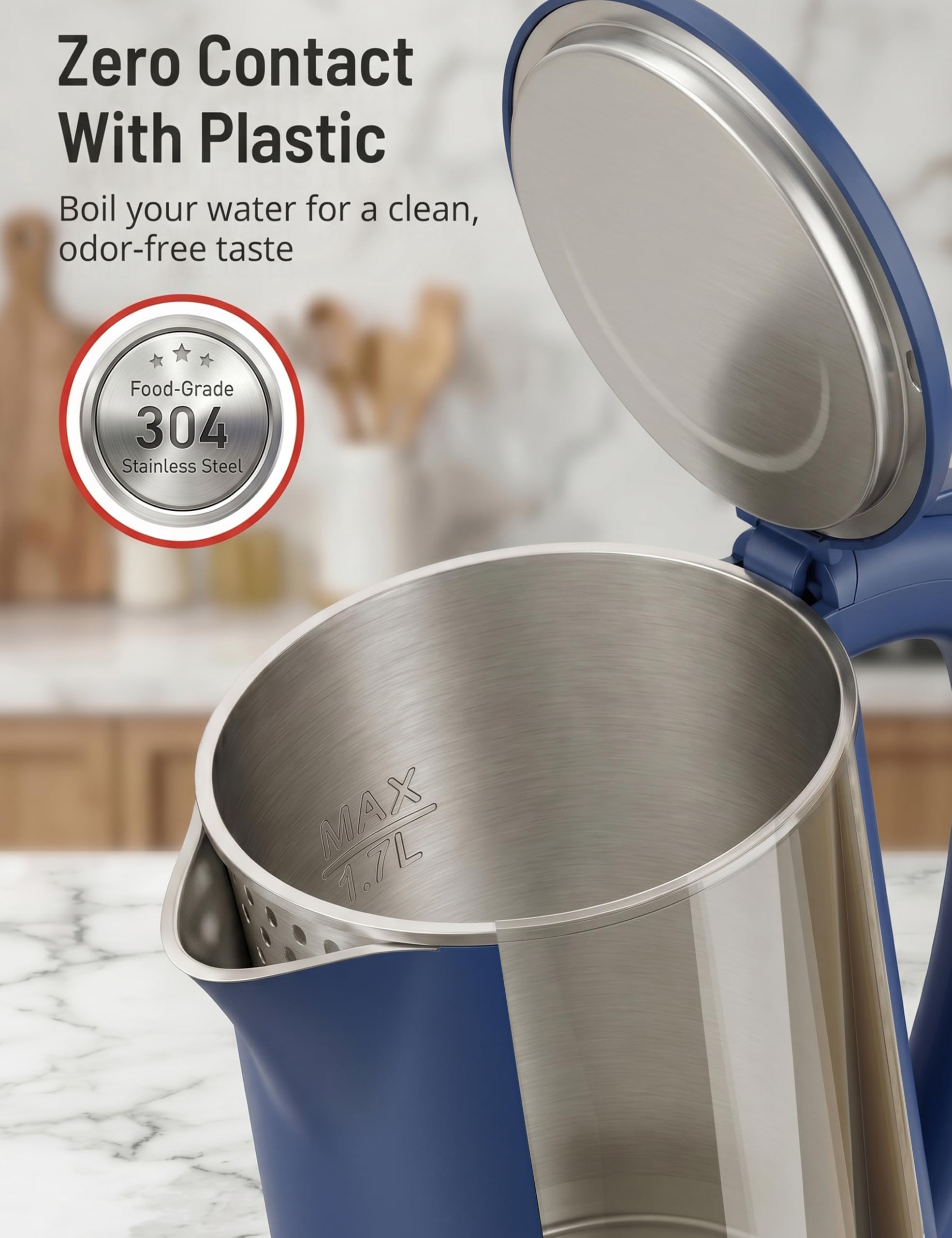 1.7L Digital Electric Kettle with Six Presets and Cool Touch Body