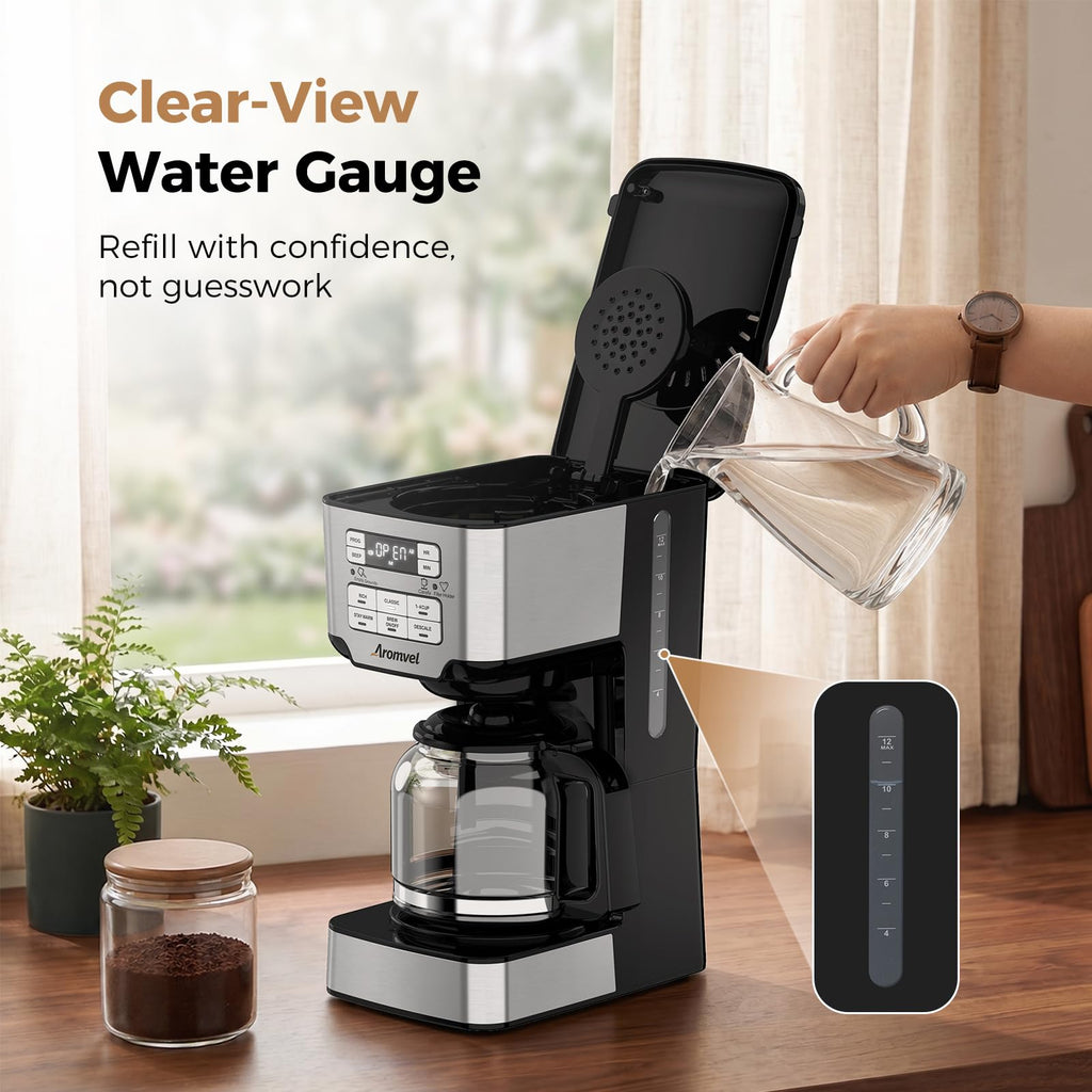 Programmable Drip Coffee Maker with Delay Brew and Keep Warm Function