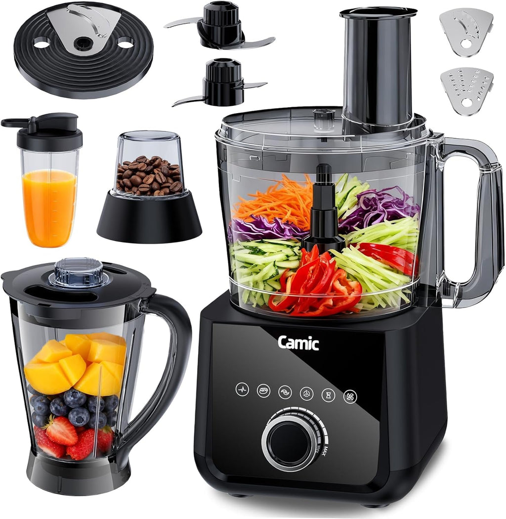 600W Food Processor for Slicing Shredding Chopping Kneading and Ice Crushing