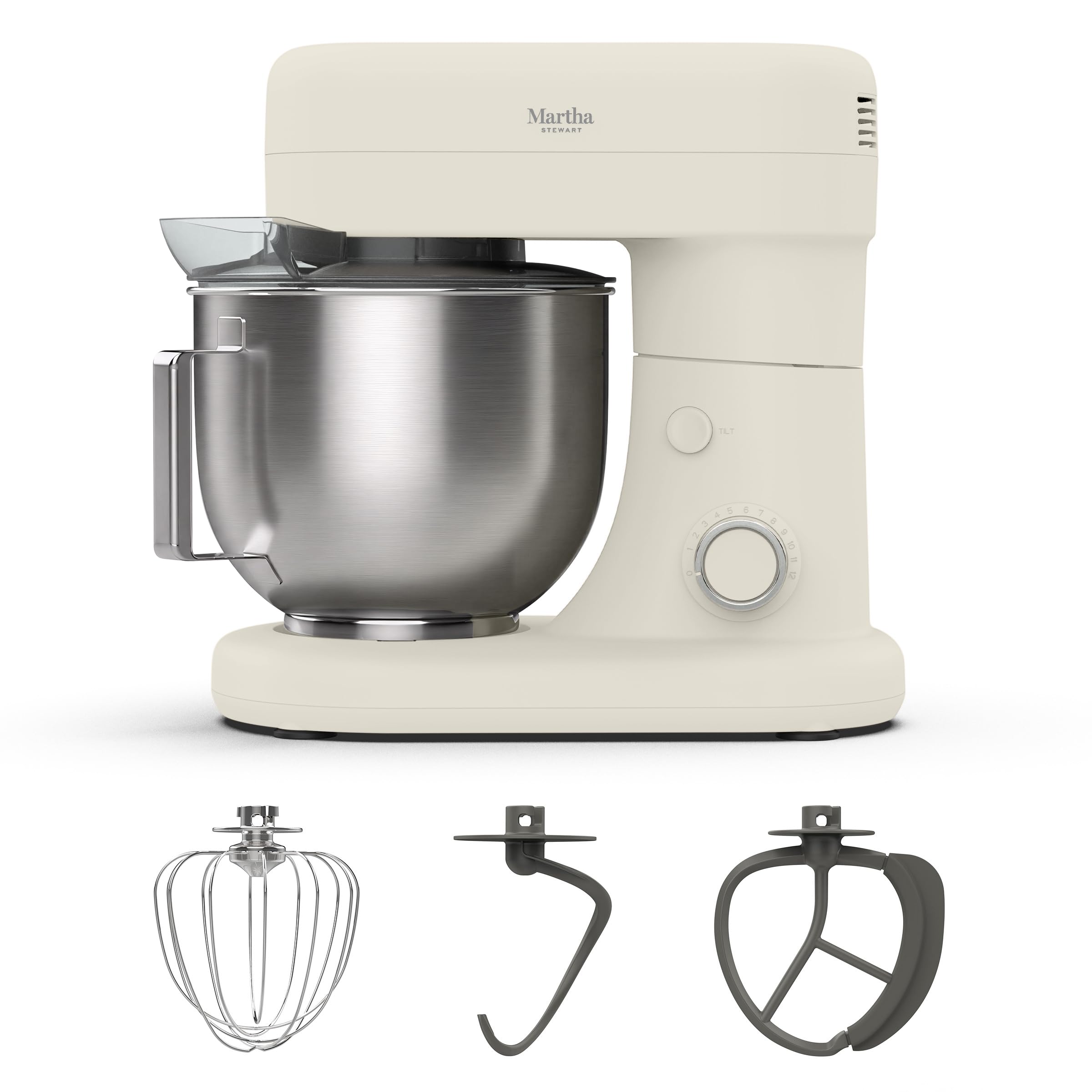 12 Speed 5.3QT Tilt Head Stand Mixer with Stainless Steel Bowl