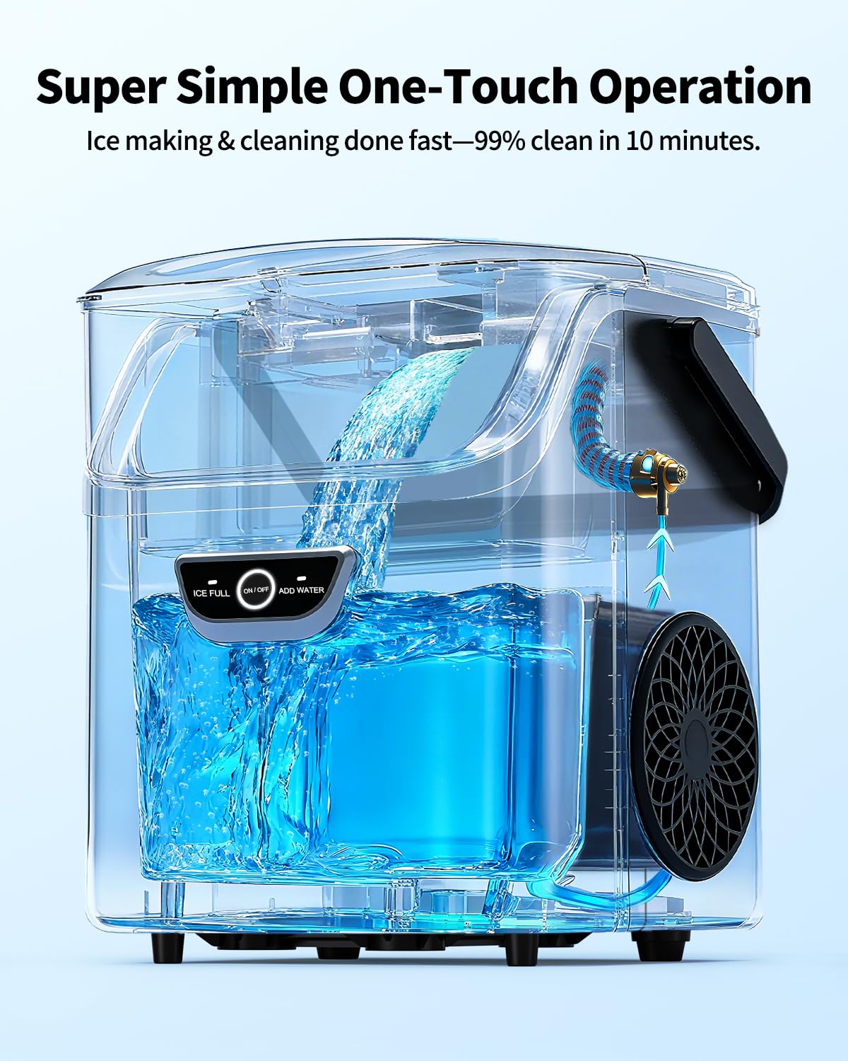 Portable Countertop Nugget Ice Maker with Handle