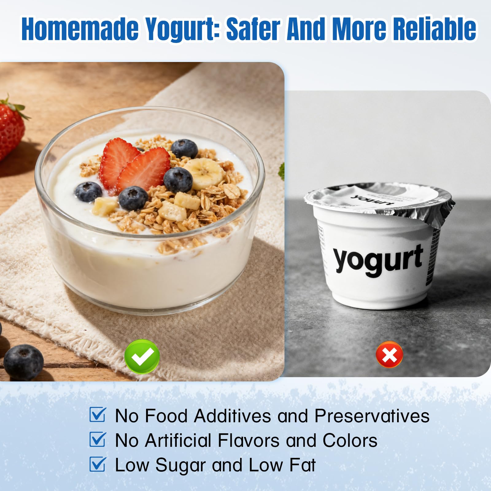Yogurt Maker with Adjustable Temperature Control
