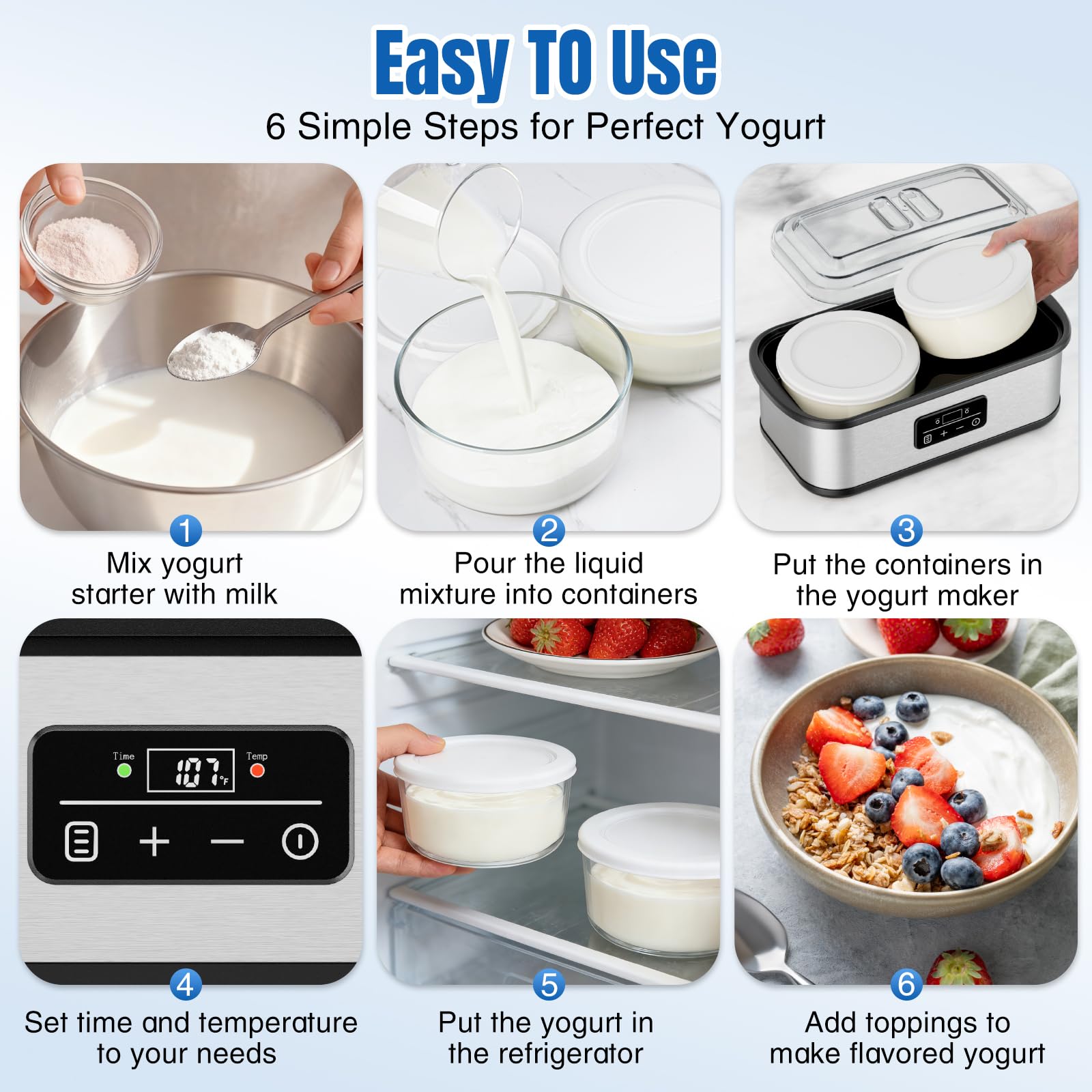 Yogurt Maker with Adjustable Temperature Control