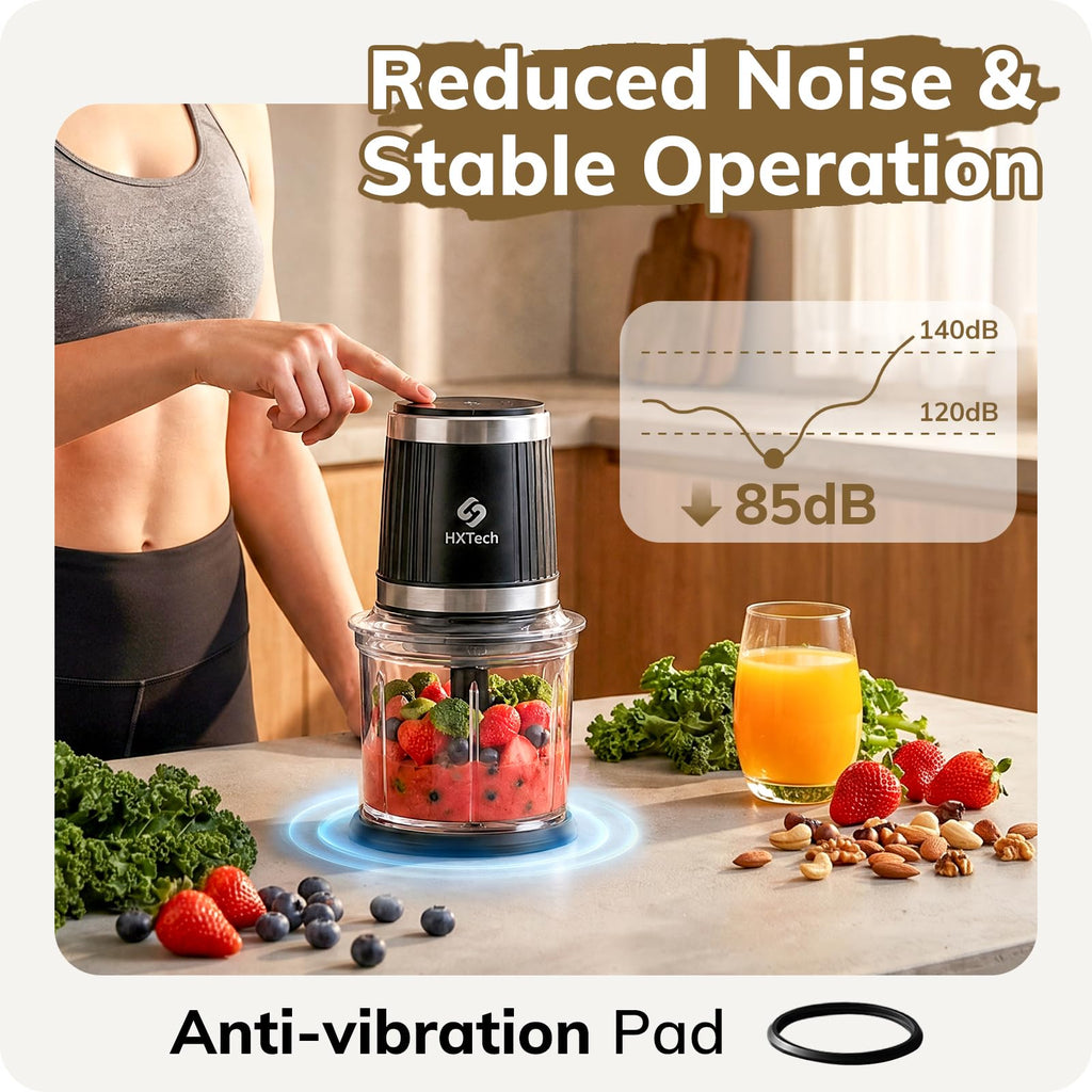 Two Speed Food Processor and Chopper Set with Two 4 Cup Bowls