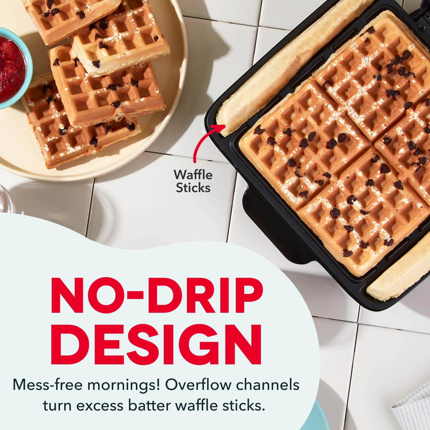 Deluxe No Drip Waffle Maker