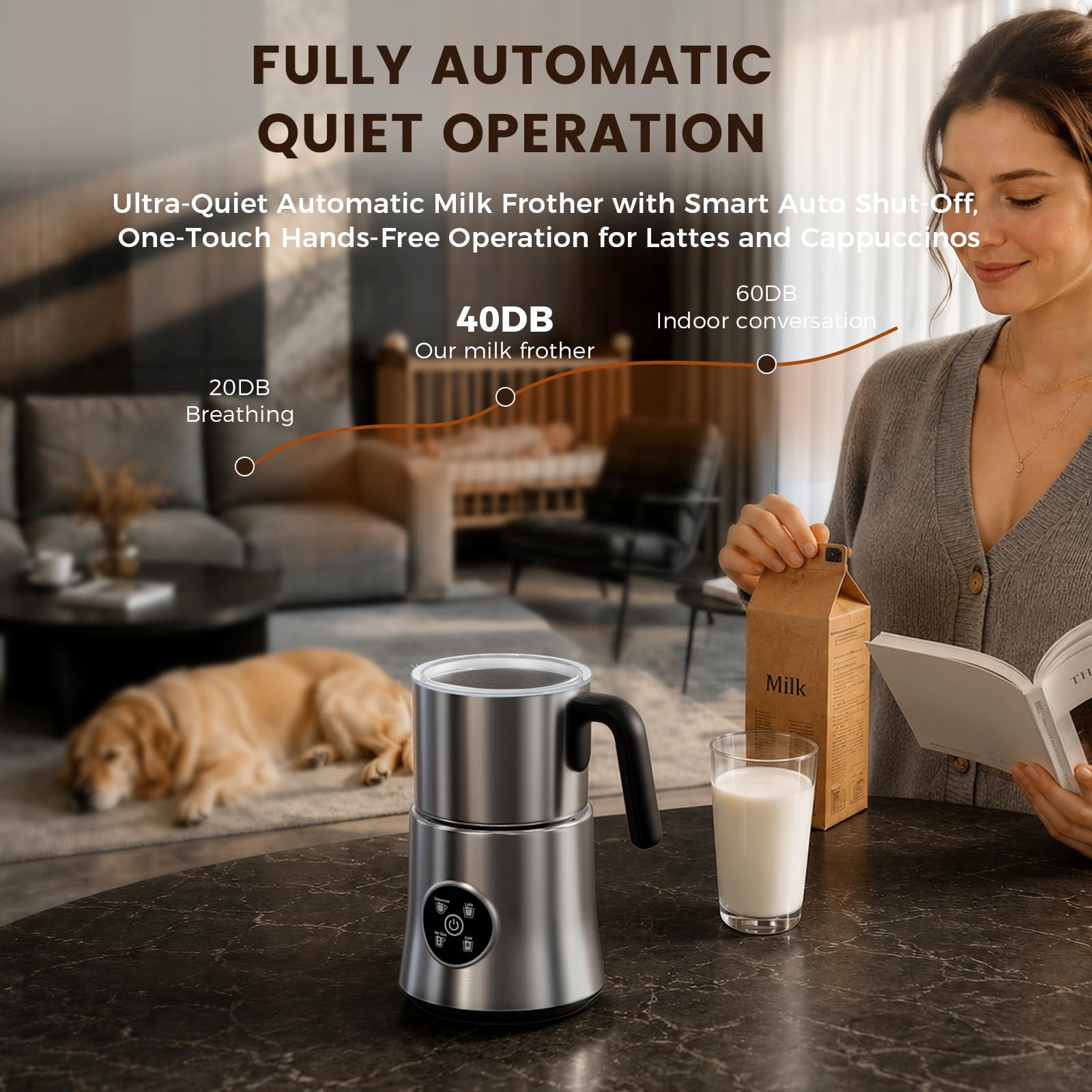Automatic Milk Frother and Steamer with Hot and Cold Foam