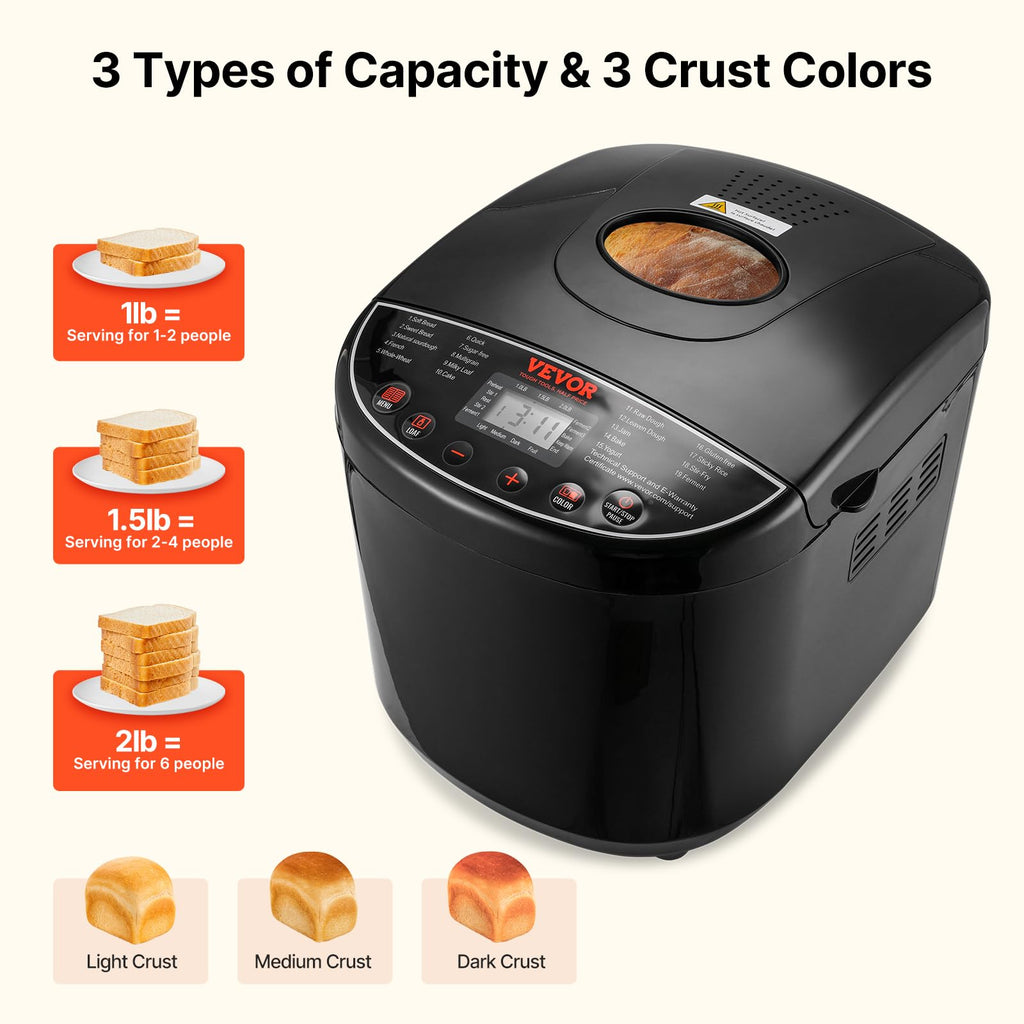 15 Function Bread Maker with Ceramic Pot and Delay Timer