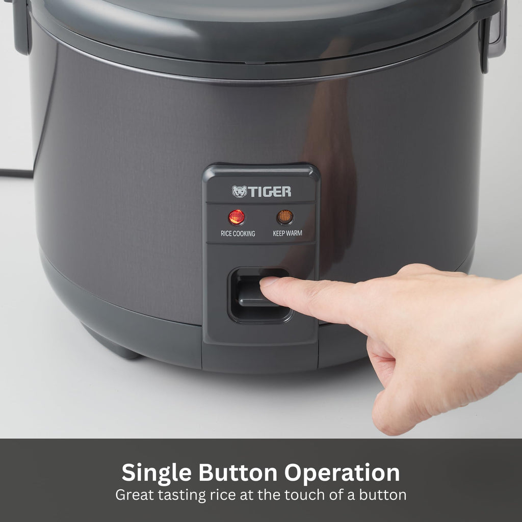 White Rice Cooker with Nonstick Pot Retractable Cord and 12 Hour Keep Warm
