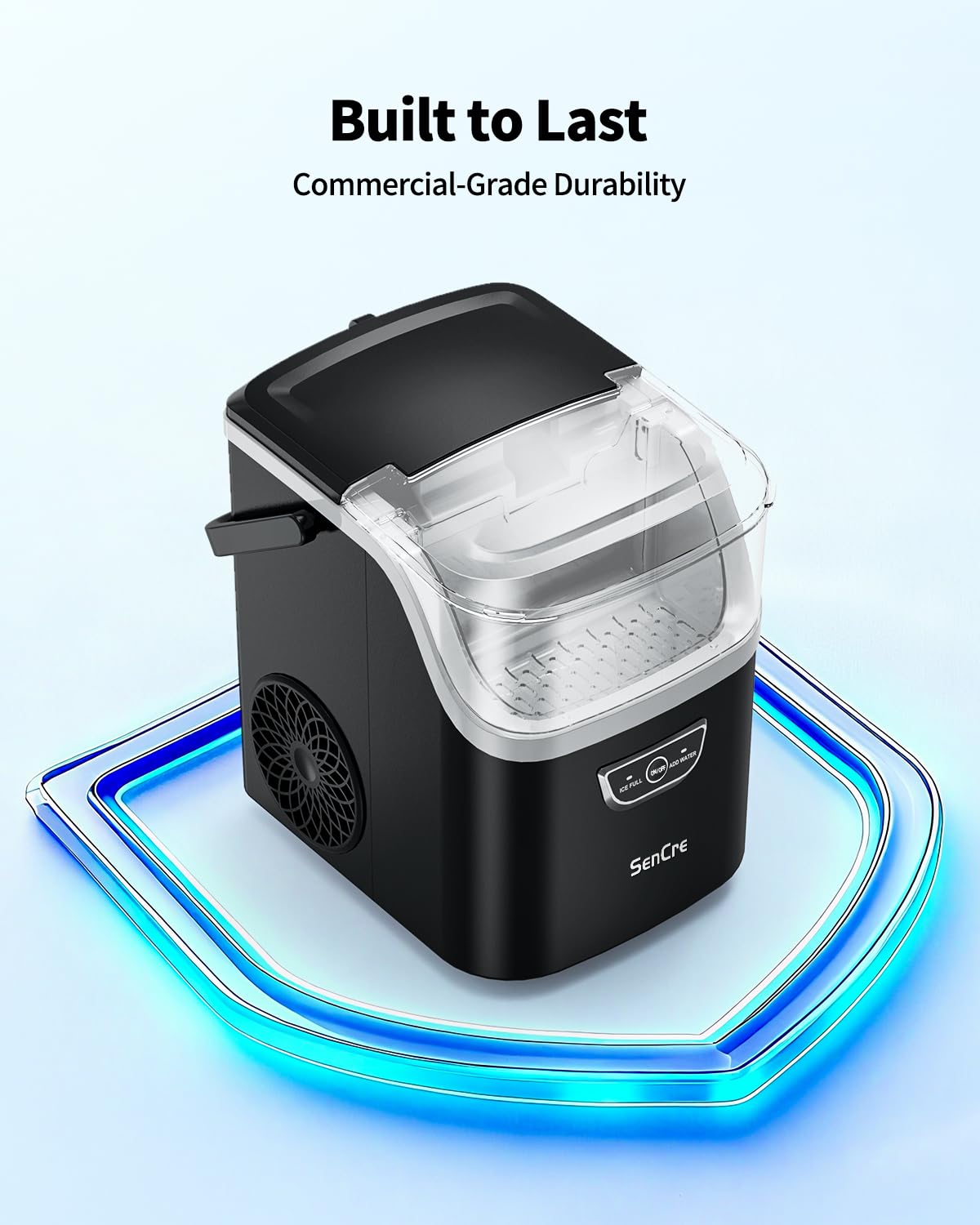 Portable Countertop Nugget Ice Maker with Handle