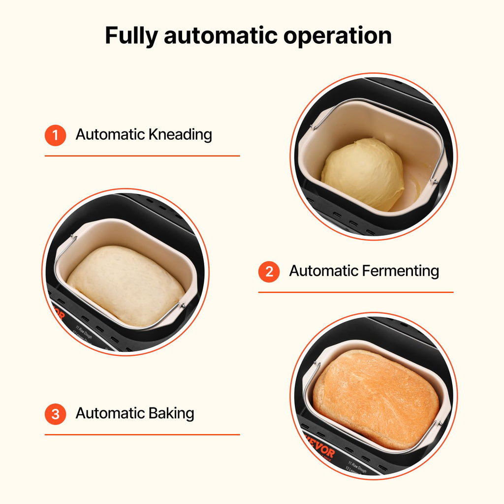 15 Function Bread Maker with Ceramic Pot and Delay Timer