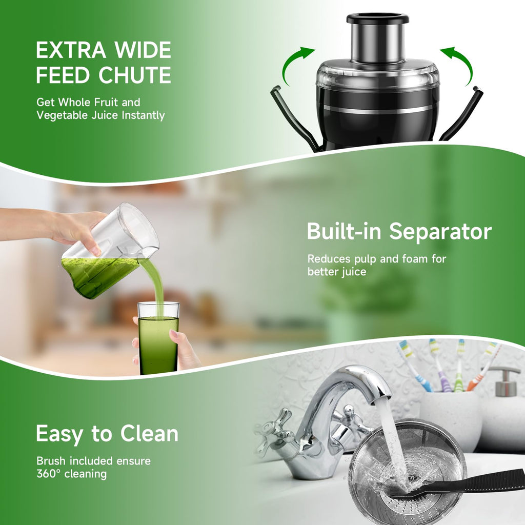 500W Centrifugal Juicer with Three Speeds and Three Inch Feed Chute