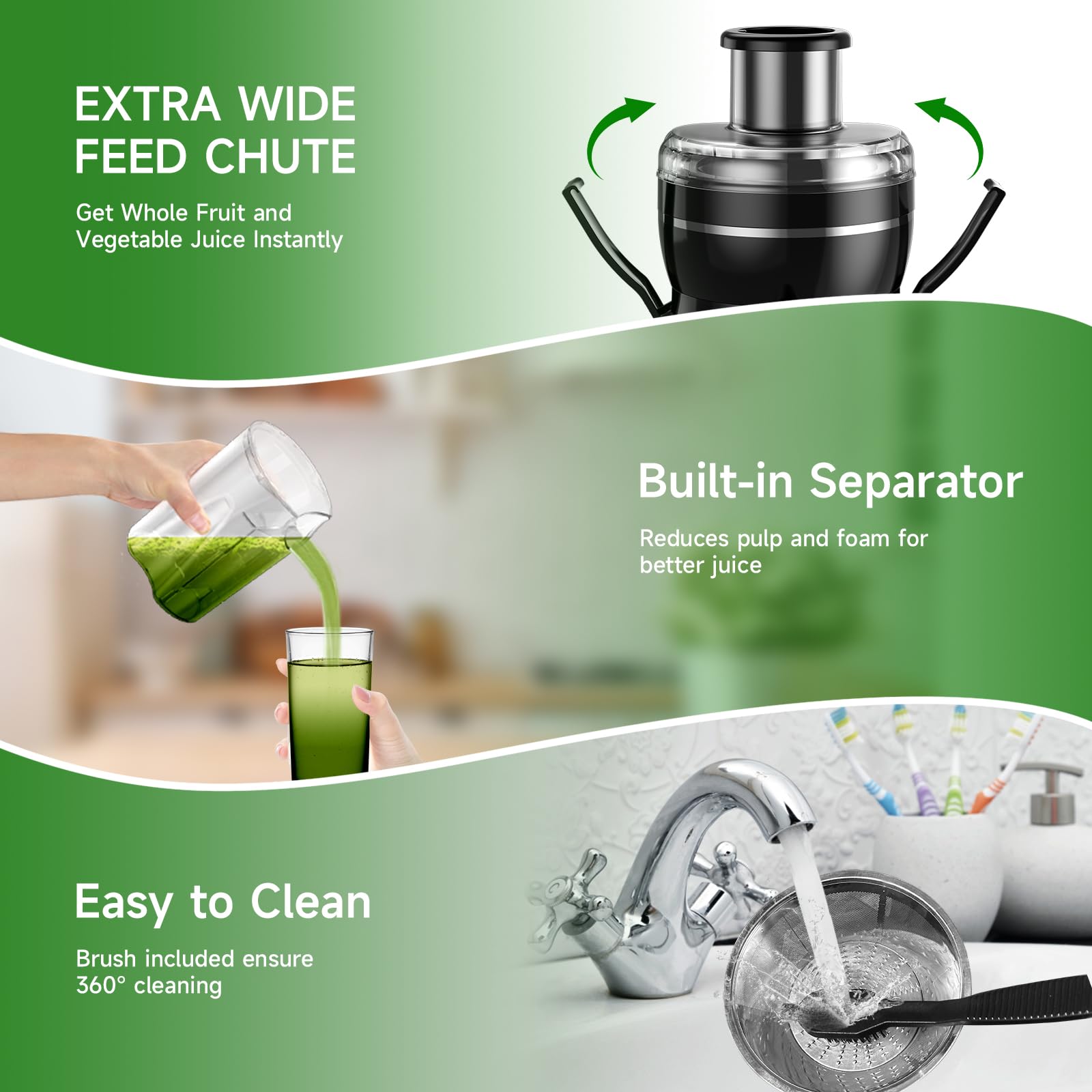 500W Centrifugal Juicer with Three Speeds and Three Inch Feed Chute