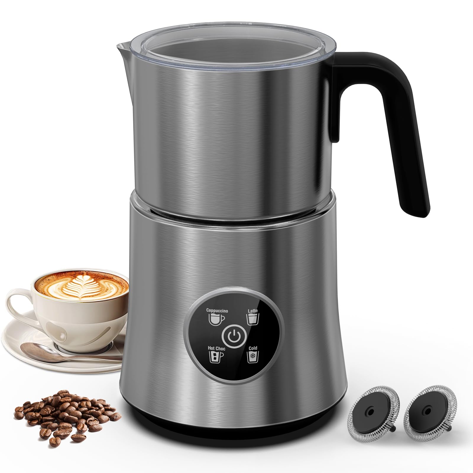 Automatic Milk Frother and Steamer with Hot and Cold Foam