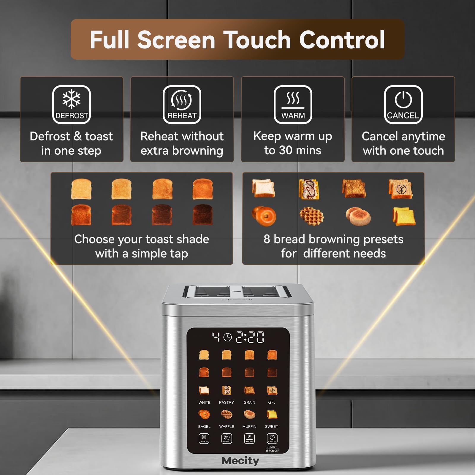 4 Slice Touchscreen Toaster with Dual Control