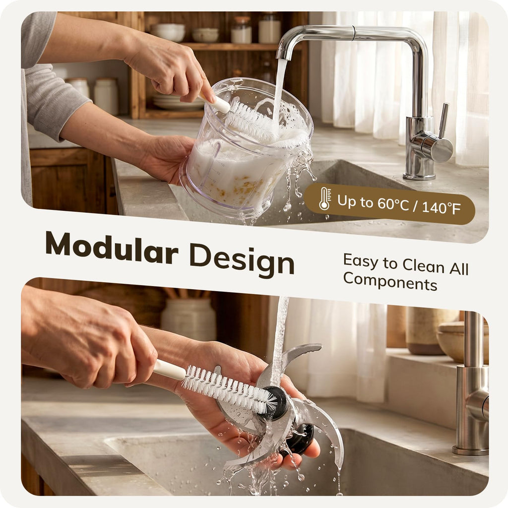 Two Speed Food Processor and Chopper Set with Two 4 Cup Bowls