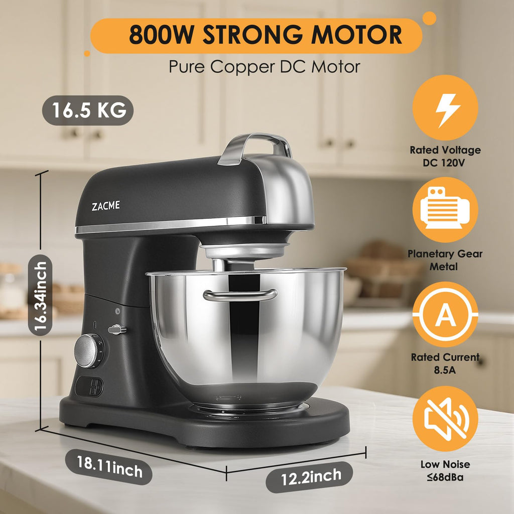 8.4 Quart 800W Commercial Stand Mixer with NSF Certified Metal Body