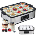 12 Jar Digital Yogurt Maker with Adjustable Temperature and 48 Hour Timer